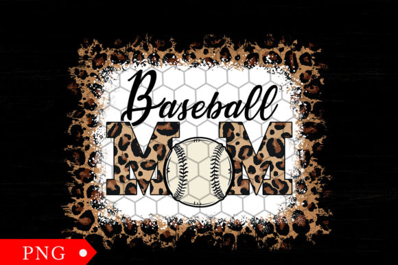 Baseball Mom Leopard Graphics & Print Templates