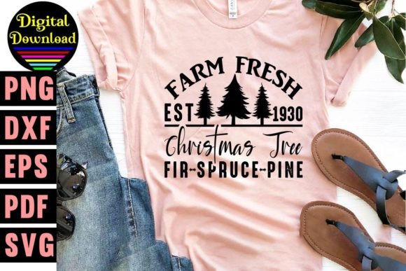 Farm Fresh 1930 Tree Graphics for T-Shirt Designs
