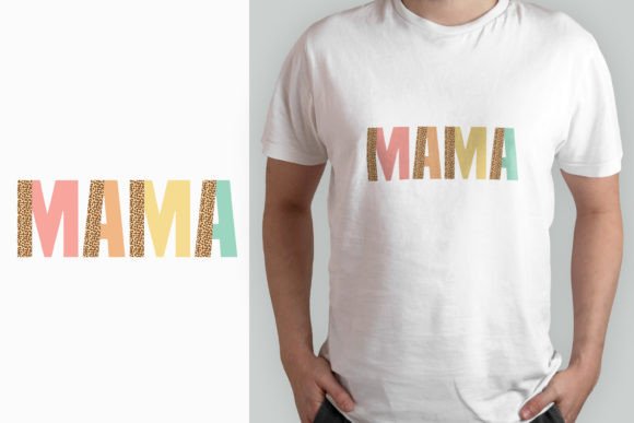 Mama Leopard Retro T-shirt Design Graphics