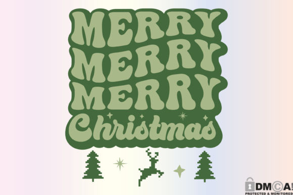 Retro Merry Christmas Graphics & Print Templates